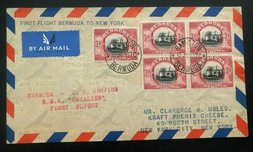 1937 Hamilton Bermuda First Flight Cover FFC To New York USA RMA: 1937 Hamilton Bermuda First Flight Cover FFC To New York USA RMA Type: Cover Pre-Owned PLEASE NOTE: Framed Large or heavy Items do not have shipping costs included. The exact shipping cost will