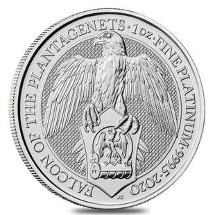 2020 Great Britain 1 oz Platinum Queen's Beasts (Falcon) Coin .9995 Fine BU: 2020 Great Britain 1 oz Platinum Queen's Beasts (Falcon) Coin .9995 Fine BU Year: 2020 Condition: Brilliant Uncirculated Purity: .9995 Fine Platinum Denomination: 100 Pounds Actual Weight: 1 troy oz