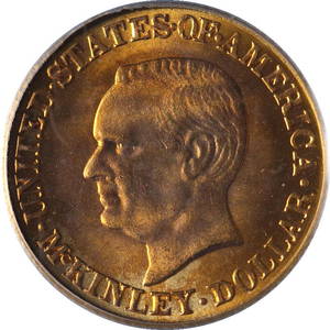 1916 McKinley Commemorative Gold $1 PCGS MS65 Blazing Gem Superb Eye