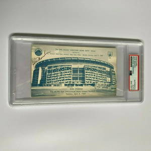 Gus Mauch Trainer Signed 1969 New York Mets Shea Stadium Postcard PSA DNA RARE
