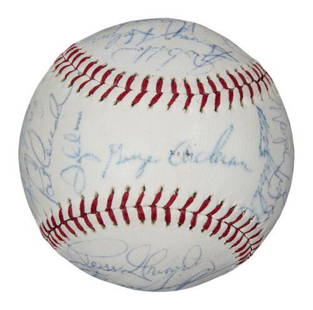 1971 Cincinnati Reds Team Signed Baseball 23 Sigs Sparky Anderson JSA COA: 1971 Cincinnati Reds Team Signed Baseball 23 Sigs Sparky Anderson JSA COA Autograph Authentication: James Spence (JSA) Product: Ball Original/Reprint: Original Sport: Baseball-MLB PLEASE NOTE: