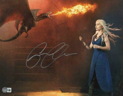 Emilia Clarke Authentic Autographed 11x14 Photo: Emilia Clarke Authentic Autographed 11x14 Photo Signature: Emilia Clarke Product: 11x14 Photo Featured TV Show: Game of Thrones Certificate of Authenticity: Beckett Hologram & New QR Code (No