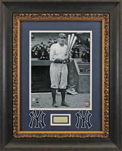 Yankees Babe Ruth  Signed & Framed 1x2.5 Cut Signature JSA