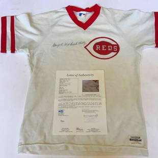 Rare George Kelly High Pockets Signed Inscribed Cincinnati Reds Jersey JSA COA: Rare George Kelly High Pockets Signed Inscribed Cincinnati Reds Jersey JSA COA Autograph Authentication: James Spence (JSA) Product: Jersey Original/Reprint: Original Sport: Baseball-MLB 
