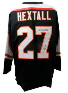 Ron Hextall Flyers Jersey Signed inscr 87 Vezina Black Custom JSA 154970: Ron Hextall Flyers Jersey Signed inscr 87 Vezina Black Custom JSA 154970 Sport: Hockey-NHL Product: Jersey Original/Reprint: Original Team: Philadelphia Flyers Autograph Authentication: JSA 
