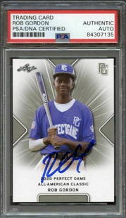 2020 Leaf Perfect Game Rob Gordon Signed Card AUTO PSA: 2020 Leaf Perfect Game Rob Gordon Signed Card AUTO PSA Pre-Owned PLEASE NOTE: Framed Large or heavy Items do not have shipping costs included. The exact shipping cost will be added to your