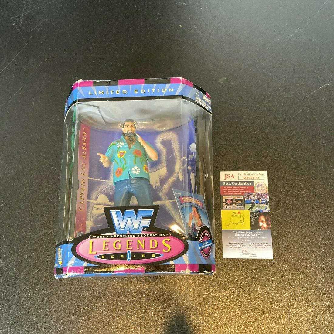 Captain Lou Albano Signed WF Wrestling Action Figure JSA COA JAKKS: Captain Lou Albano Signed WF Wrestling Action Figure JSA COA JAKKS Autograph Authentication: James Spence (JSA) Industry: Movies Original/Reproduction: Original Original/Reprint: Original PLEASE NOTE: