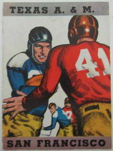 1936 Texas A&M v San Francisco College Football Game Day Program 12/12/36 130377: 1936 Texas A&M v San Francisco College Football Game Day Program 12/12/36 130377 Original/Reproduction: Original PLEASE NOTE: Framed Large or heavy Items do not have shipping costs included. The