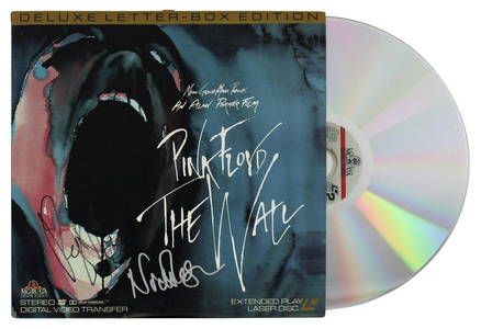Pink Floyd Roger Waters & Nick Mason Signed The Wall Laserdisc Cover W/Disk