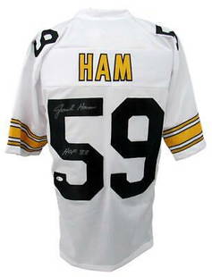 Jack Ham HOF Signed Pittsburgh Steelers Custom Football Jersey Beckett 165348: Jack Ham HOF Signed Pittsburgh Steelers Custom Football Jersey Beckett 165348 Sport: Football-NFL Product: Jersey Original/Reprint: Original Team: Pittsburgh Steelers Autograph Authentication: