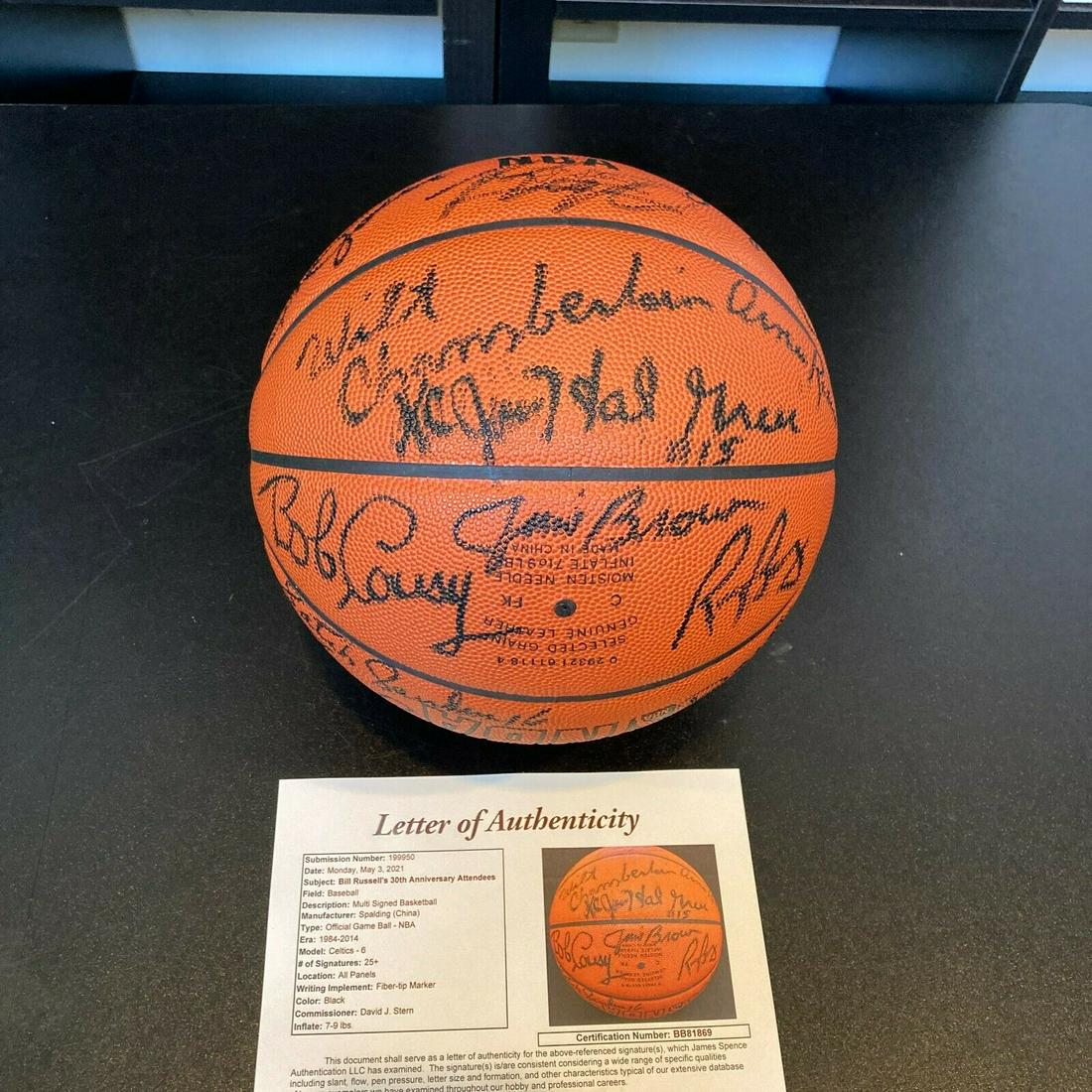 Wilt Chamberlain Bill Russell NBA Legends Signed 30th Anniversary Basketball JSA: Wilt Chamberlain Bill Russell NBA Legends Signed 30th Anniversary Basketball JSA Product: Ball Sport: Basketball-NBA Autograph Authentication: James Spence Authentication (JSA) Team: Boston Celtics Pl