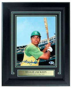 Reggie Jackson Athletics Signed/Autographed 8x10 Photo Framed Beckett 157099: Reggie Jackson Athletics Signed/Autographed 8x10 Photo Framed Beckett 157099 Sport: Baseball-MLB Product: Photo Original/Reprint: Original Autograph Authentication: BAS/Beckett Team: Oakland