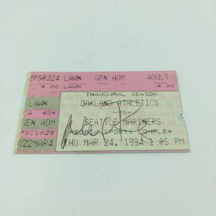 Alex Rodriguez Signed First Ever Professional Game Debut Ticket 3/24/1994 JSA: Alex Rodriguez Signed First Ever Professional Game Debut Ticket 3/24/1994 JSA Product: Ball Sport: Baseball-MLB Autograph Authentication: James Spence (JSA) Original/Reprint: Original PLEASE