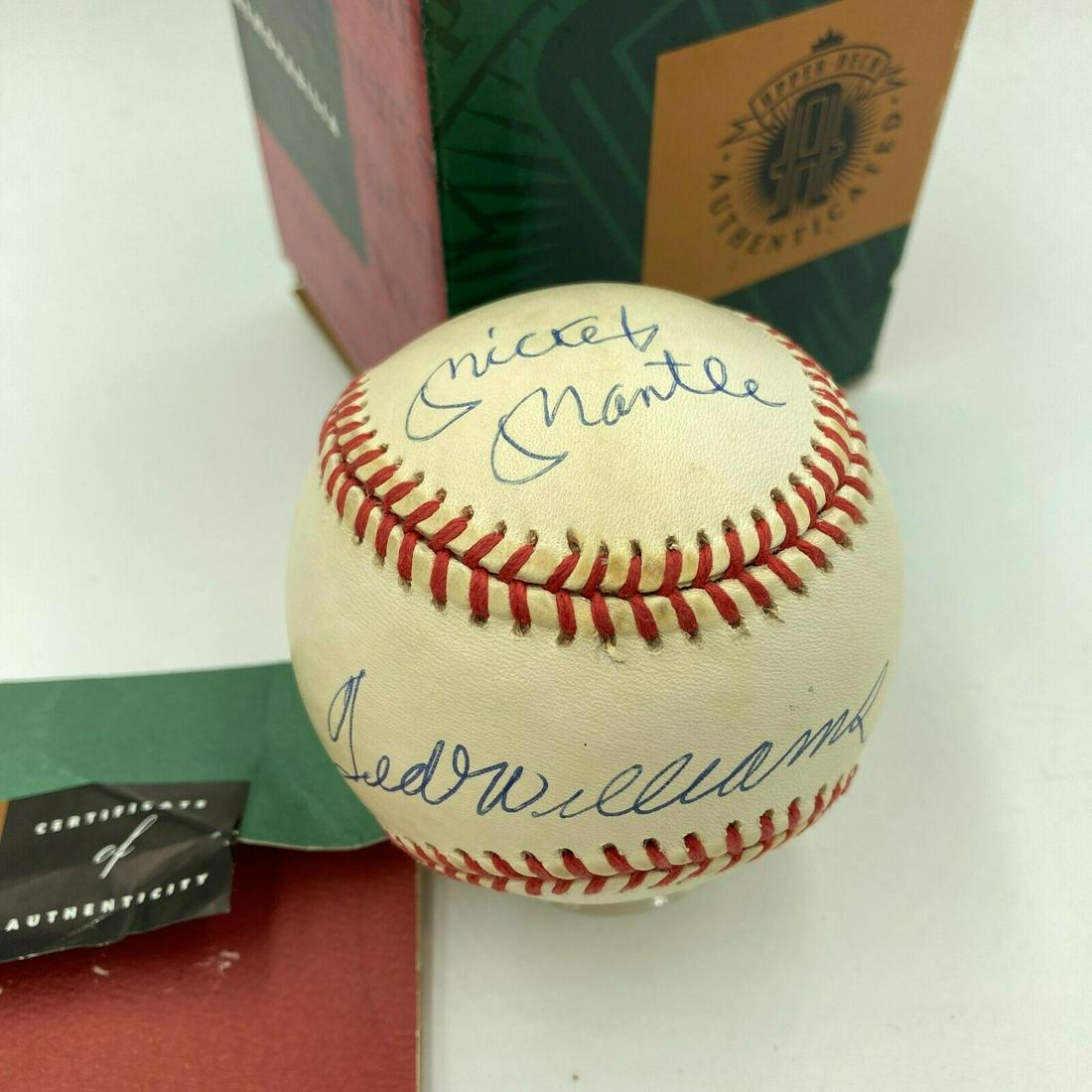 Mickey Mantle Ted Williams Carl Yastrzemski Triple Crown Signed Baseball UDA COA: Mickey Mantle Ted Williams Carl Yastrzemski Triple Crown Signed Baseball UDA COA Product: Ball Sport: Baseball-MLB Autograph Authentication: Upper Deck Team: New York Yankees Player: Mickey Mantle Ori