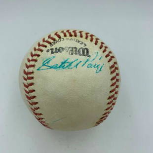 Beautiful Satchel Paige Single Signed Official Negro League Baseball PSA DNA COA: Beautiful Satchel Paige Single Signed Official Negro League Baseball PSA DNA COA Autograph Authentication: Professional Sports (PSA/DNA) Product: Ball Original/Reprint: Original Sport: