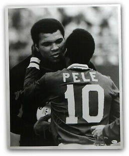 Muhammad Ali Pele Signed Autographed 16X20 Photo Hugging Legends OA 8311866: Muhammad Ali Pele Signed Autographed 16X20 Photo Hugging Legends OA 8311866 Sport: Boxing Product: Photo Original/Reprint: Original Player: Muhammad Ali Pele Autograph Authentication: Online