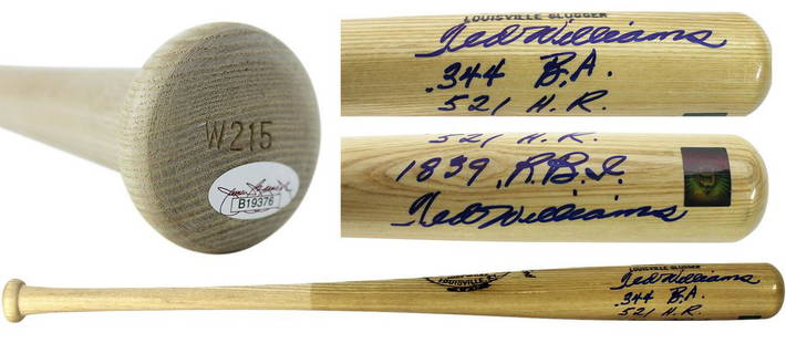 Red Sox Ted Williams Stat Inscribed Double Signed Baseball Bat JSA: Red Sox Ted Williams Stat Inscribed Double Signed Baseball Bat JSA Sport: Baseball-MLB Product: Bat Original/Reprint: Original Player: Ted Williams Team: Boston Red Sox Autograph Authentication: JSA