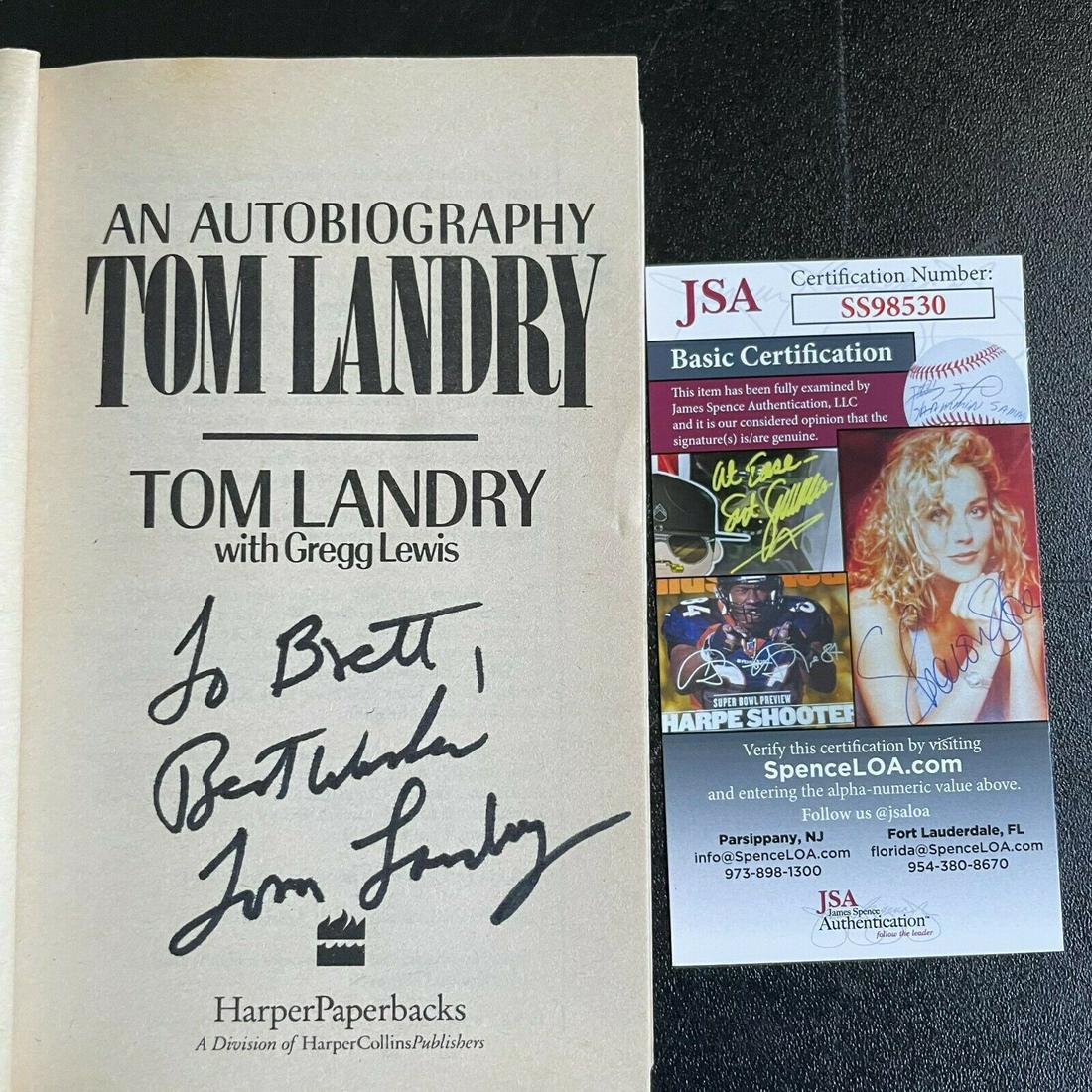 Tom Landry Signed Autographed Football Autobiography Book With JSA COA: Tom Landry Signed Autographed Football Autobiography Book With JSA COA Product: Book Sport: Football-NFL Autograph Authentication: James Spence Authentication (JSA) Original/Reprint: Original PLEASE N