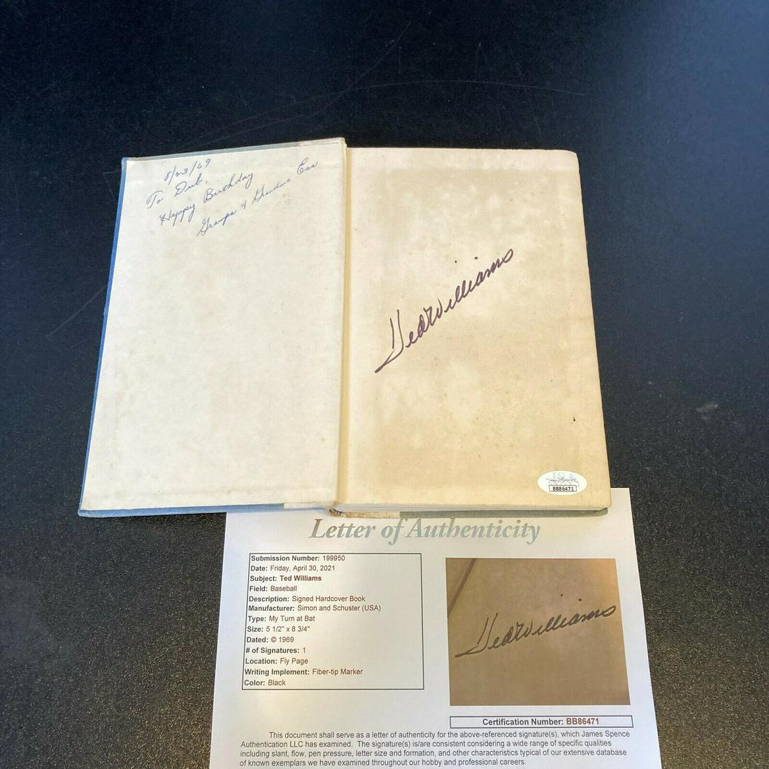 Ted Williams Signed Vintage 1960s Baseball Book My Turn At Bat With JSA COA: Ted Williams Signed Vintage 1960s Baseball Book My Turn At Bat With JSA COA Product: Ball Sport: Baseball-MLB Autograph Authentication: James Spence Authentication (JSA) Original/Reprint: Original PLE