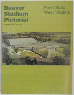 1979 Penn State Nittany Lions vs. West Virginia Football Program 138639: 1979 Penn State Nittany Lions vs. West Virginia Football Program 138639 Team: Penn State Nittany Lions Original/Reproduction: Original League: NCAA PLEASE NOTE: Framed Large or heavy Items do not