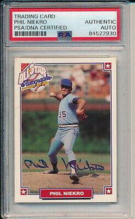 Phil Niekro HOF Atlanta Braves Signed/Auto 1993 Nabisco Card PSA/DNA 166247: Phil Niekro HOF Atlanta Braves Signed/Auto 1993 Nabisco Card PSA/DNA 166247 Sport: Baseball-MLB Product: Photo Original/Reprint: Original Autograph Authentication: PSA/DNA Team: Atlanta Braves