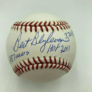 Bert Blyleven HOF 2011 287 Wins 3701 Ks Signed STAT MLB Baseball JSA COA: Bert Blyleven HOF 2011 287 Wins 3701 Ks Signed STAT MLB Baseball JSA COA Product: Ball Sport: Baseball-MLB Autograph Authentication: James Spence Authentication (JSA) Original/Reprint: Original 