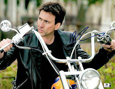 Nicolas Cage Signed Autographed 11X14 Photo Ghost Rider on Bike GV749130: Nicolas Cage Signed Autographed 11X14 Photo Ghost Rider on Bike GV749130 Industry: Movies Object Type: Photograph Original/Reproduction: Original Signed by: Nicolas Cage Autograph