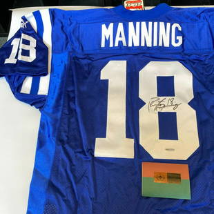 Peyton Manning Signed Indianapolis Colts Game Model Jersey UDA Upper Deck COA: Peyton Manning Signed Indianapolis Colts Game Model Jersey UDA Upper Deck COA Product: Jersey Sport: Football-NFL Autograph Authentication: Upper Deck Team: Indianapolis Colts Player: Peyton