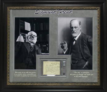 Sigmund Freud  Signed & Framed 4.5x5.75 Letter Dated August 29 1933