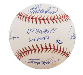 Derek Jeter Mariano Rivera Yankees Dynasty W.S. MVPs Signed Baseball Steiner: Derek Jeter Mariano Rivera Yankees Dynasty W.S. MVPs Signed Baseball Steiner Product: Ball Sport: Baseball-MLB Autograph Authentication: Steiner Sports Team: New York Yankees Player: Derek Jeter