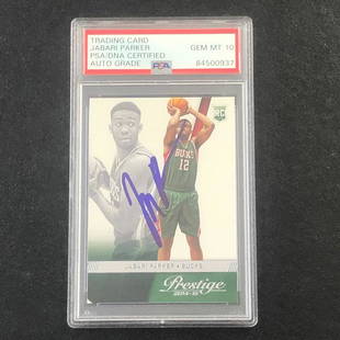 2014-15 PANINI PRESTIGE #162 JABARI PARKER Signed Card AUTO 10 PSA Slabbed RC: 2014-15 PANINI PRESTIGE #162 JABARI PARKER Signed Card AUTO 10 PSA Slabbed RC Graded: No Sport: Aikido Pre-Owned PLEASE NOTE: Framed Large or heavy Items do not have shipping costs included. The
