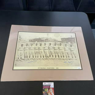 1928 Pittsburgh Crawfords Negro League Signed Large 18x24 Photo JSA COA: 1928 Pittsburgh Crawfords Negro League Signed Large 18x24 Photo JSA COA Product: Photo Sport: Baseball-MLB Autograph Authentication: James Spence Authentication (JSA) Original/Reprint: Original 