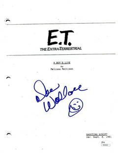 Dee Wallace Authentic Autographed 'E.T.' Script: Dee Wallace Authentic Autographed 'E.T.' Script Signature: Dee Wallace Product: Autographed Script Featured Movie: E.T. Certificate of Authenticity: JSA Hologram & Card The Mynt Guarantee: All
