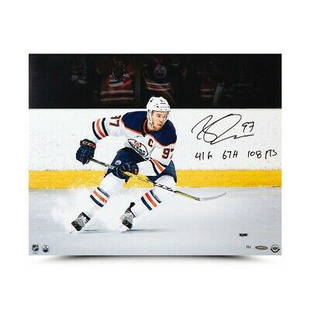 Connor McDavid Autographed 16X20 Photo Snow the Camerman Inscribed /97 UDA: Connor McDavid Autographed 16X20 Photo Snow the Camerman Inscribed /97 UDA Sport: Hockey-NHL Product: Photo Original/Reprint: Original Player: Connor McDavid Team: Edmonton Oilers Autograph