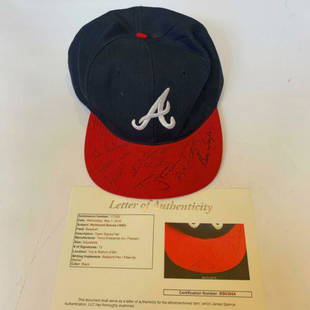 1993 Chipper Jones Pre Rookie Richmond Atlanta Braves Team Signed Hat JSA COA: 1993 Chipper Jones Pre Rookie Richmond Atlanta Braves Team Signed Hat JSA COA Autograph Authentication: James Spence (JSA) Product: Hat Original/Reprint: Original Sport: Baseball-MLB PLEASE