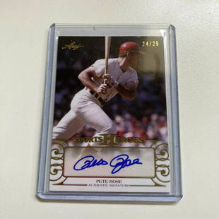 Leaf Sports Heroes Pete Rose #24/25 Auto Signed Autographed Baseball Card: Leaf Sports Heroes Pete Rose #24/25 Auto Signed Autographed Baseball Card Player/Athlete: Pete Rose Type: Sports Trading Card Manufacturer: Leaf Sport: Baseball-MLB Original/Reprint: Original 