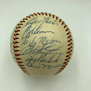 Roger Maris Rookie 1957 Cleveland Indians Team Signed Baseball JSA COA: Roger Maris Rookie 1957 Cleveland Indians Team Signed Baseball JSA COA Product: Ball Sport: Baseball-MLB Autograph Authentication: James Spence Authentication (JSA) Original/Reprint: Original 