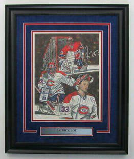 Patrick Roy Montreal Canadiens Signed/Framed 11x14 Litho Color Print JSA 141829: Patrick Roy Montreal Canadiens Signed/Framed 11x14 Litho Color Print JSA 141829 Sport: Hockey-NHL Product: Photo Original/Reprint: Original Team: Montreal Canadiens Autograph Authentication: JSA