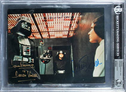 Star Wars (3) Fisher Jones & Prowse Signed 8x10 Photo BAS: Star Wars (3) Fisher Jones & Prowse Signed 8x10 Photo BAS Industry: Movies Object Type: Photograph Original/Reproduction: Original Autograph Authentication: Beckett PRODUCT_COA: Beckett