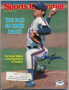 Tom Seaver HOF NY Mets Signed 1983 Sports Illustrated Magazine PSA/DNA 158017: Tom Seaver HOF NY Mets Signed 1983 Sports Illustrated Magazine PSA/DNA 158017 Sport: Baseball-MLB Product: Magazine Original/Reprint: Original Team: New York Mets Autograph Authentication: PSA/DNA