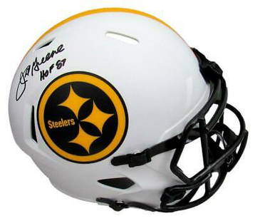 Joe Greene HOF Steelers Signed/Inscr Full Size Lunar Replica Helmet JSA 163710: Joe Greene HOF Steelers Signed/Inscr Full Size Lunar Replica Helmet JSA 163710 Sport: Football-NFL Product: Helmet Original/Reprint: Original Team: Pittsburgh Steelers Autograph Authentication: JSA