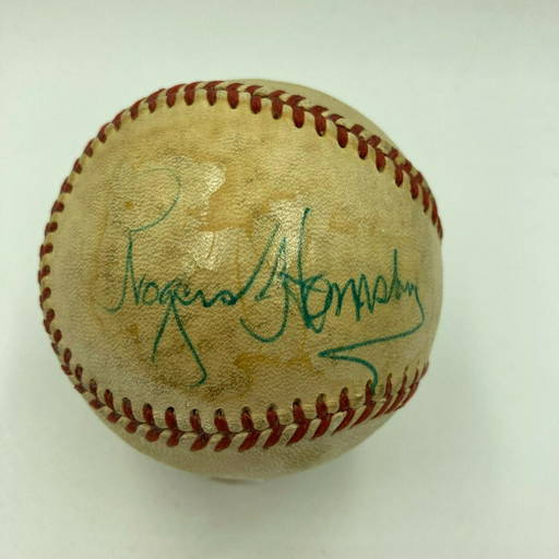 Beautiful Rogers Hornsby Single Signed 1940s American League Baseball Jsa Coa