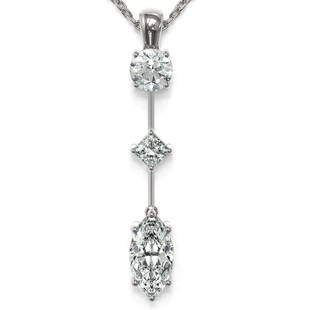 1.16 ctw Marquise Cut Diamond Necklace 18K White Gold: 1.16 ctw Marquise Cut Diamond Necklace 18K White Gold 1.16 ctw Marquise Cut Diamond Necklace 18K White Gold Designer Brand Luxury Jewelrymade in the USA Suggested Retail Price: $8350 Item: Diamond