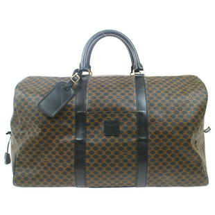 CELINE Macadam Travel Hand Boston Bag Purse Black PVC Leather MC98/1: CELINE Macadam Travel Hand Boston Bag Purse Black PVC Leather MC98/1 Size: Extra Large Accents: Logo Model: CELINE Macadam Country/Region of Manufacture: Italy Department: Women Style: Travel Hand