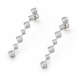 2.88 ctw Diamond Designer Earrings 18K White Gold: 2.88 ctw Diamond Designer Earrings 18K White Gold 2.88 ctw Diamond Designer Earrings 18K White Gold Designer Brand Luxury Jewelrymade in the USA Suggested Retail Price: $11700 Item: Diamond