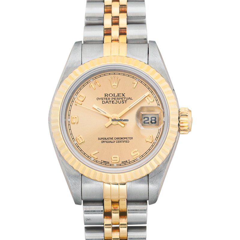 Rolex Datejust Lady 69173 SSxYG Gold O26mm - 69173 Gold arabic: Rolex Datejust Lady 69173 SSxYG Gold O26mm - 69173 Gold arabic Brand: Rolex Model: Lady-Datejust Dealer product code: 220771B Year of production: 1997 Condition: Good (Light signs of wear or scratches