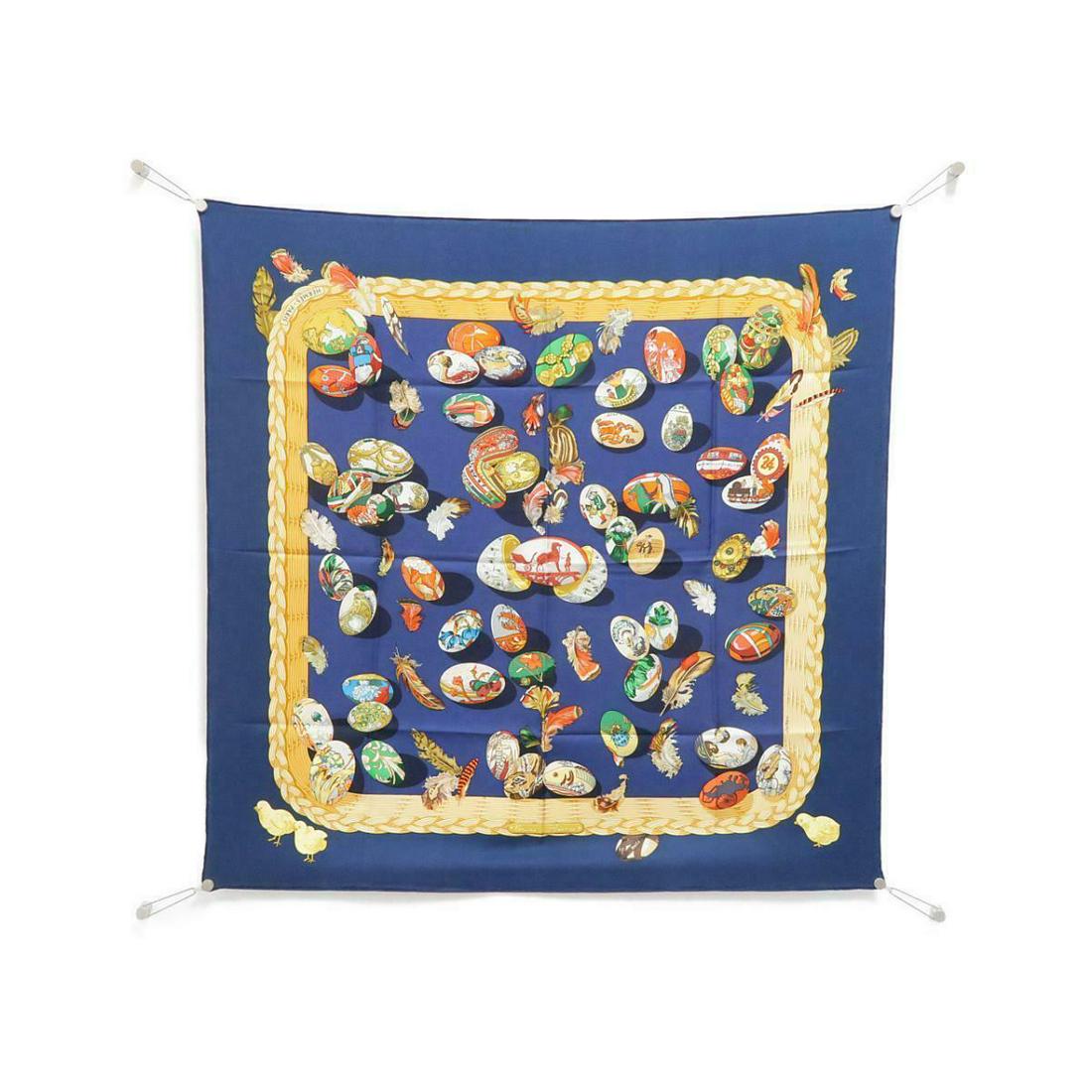 HERMES Scarf: HERMES Scarf Brand: HERMES Style: Scarf Color: MARINE Material: Silk Gender: Ladies Size: W x H : 90cm x 90cm Type: Scarf Department: Woman AB: Very Good The Mynt Guarantee: All items in this auction