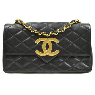 CHANEL Quilted CC Single Chain Shoulder Bag 0622926 Purse Black Lambskin: CHANEL Quilted CC Single Chain Shoulder Bag 0622926 Purse Black Lambskin Gender: Women Country/Region of Manufacture: France Style: Messenger & Cross Body Decade: Unknown Material: Lamb skin Color: