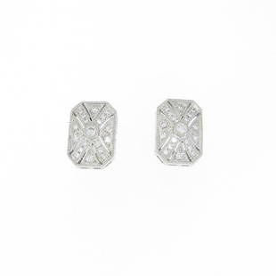 PT Diamond Pierced Earring: PT Diamond Pierced Earring Material: PT Gender: Ladies ActualSize: H x W : 14.2mm x 9.8mm CenterStone: Diamond 0.41ct AB: Very Good The Mynt Guarantee: All items in this auction are guaranteed