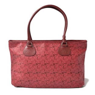 Celine tote bag CELINE carriage pattern PVC coating dark red: Celine tote bag CELINE carriage pattern PVC coating dark red Brand: Celine Model: m-210810-42-ce Type: Handbag Tote bag Material: Canvas Canvas: Color: Dark red Closure: Open Outer Pocket: